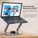 Minesk Macbook ve Laptop Standı 360 Derece Dönebilen Boyutu Ayarlanabilir Alüminyum Alaşım Ergonomik Tasarım Bilgisayar Tutucu (Bilgisayar Standı) - Seçenekler: Bilgisayar Standı, Tablet Standı