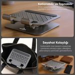 Minesk Tablet Standı 360 Derece Dönebilen Katlanabilir Ergonomik Tablet Tutucu - Seçenekler: Bilgisayar Standı, Tablet Standı