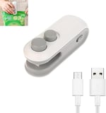 Mini Bag Sealer şarj edilebilir, taşınabilir 2'si 1 arada conta ve kesme, mini atıştırmalık çantası, ısı geçirmez, USB el ısı mühürleyici, plastik torba mühürleyici, gıda saklama için