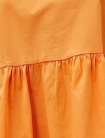 Mini Poplin Elbise Balon Kollu Volanlı Bisiklet Yaka Pamuklu