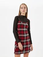 Mini Salopet Elbise İnce Askılı Slim Fit