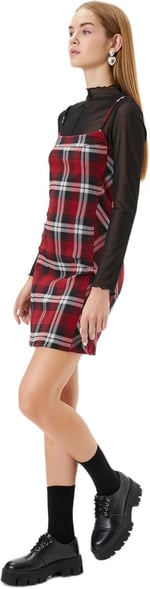 Mini Salopet Elbise İnce Askılı Slim Fit