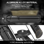 MINIFOCUS Alüminyum Mini Tripod - Taşınabilir Telefon ve Kamera Standı, 1/4 '' ve 3/8'' Vida, Siyah
