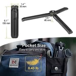 MINIFOCUS Alüminyum Mini Tripod - Taşınabilir Telefon ve Kamera Standı, 1/4 '' ve 3/8'' Vida, Siyah