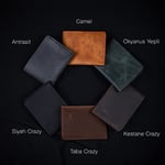 Minimalist Cüzdan, Hakiki Deri Cüzdan, Gerçek Deri Para Cüzdanı, Kağıt Para Cüzdanı, Kaliteli Cüzdan, İnce Cüzdan (Taba - Açık Kahverengi)