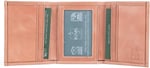 Minimalist Trifold Küçük Deri Kartlık - İnce RFID Korumalı Premium Hakiki Deri Erkek Cüzdan (Apex Coral)