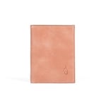 Minimalist Trifold Küçük Deri Kartlık - İnce RFID Korumalı Premium Hakiki Deri Erkek Cüzdan (Apex Coral)