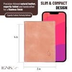 Minimalist Trifold Küçük Deri Kartlık - İnce RFID Korumalı Premium Hakiki Deri Erkek Cüzdan (Apex Coral)