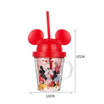 MINISO Mickey Mouse Lisanslı Kapaklı ve Pipetli Şeffaf Bardak