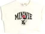 Minnie Mouse Crop Tişört Lisanslı Kısa Kollu Bisiklet Yaka Pamuklu