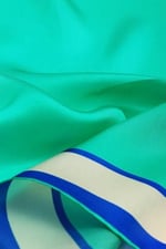 Mint Geniş Bordürlü Düz İpek Mendil