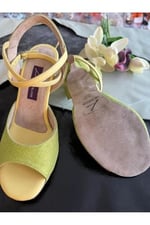 MİNTİ-MİNT YEŞİLİ SİMLİ KELEBEK MODEL KADIN TANGO DANS VE SALON AYAKKABISI 8,5 CM(13PONT) KONİ TOPUK - Bedenler: 37 EU, 38 EU, 39 EU, 41 EU