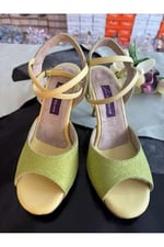 MİNTİ-MİNT YEŞİLİ SİMLİ KELEBEK MODEL KADIN TANGO DANS VE SALON AYAKKABISI 8,5 CM(13PONT) KONİ TOPUK - Bedenler: 37 EU, 38 EU, 39 EU, 41 EU