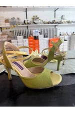 MİNTİ-MİNT YEŞİLİ SİMLİ KELEBEK MODEL KADIN TANGO DANS VE SALON AYAKKABISI 8,5 CM(13PONT) KONİ TOPUK - Bedenler: 37 EU, 38 EU, 39 EU, 41 EU