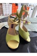 MİNTİ-MİNT YEŞİLİ SİMLİ KELEBEK MODEL KADIN TANGO DANS VE SALON AYAKKABISI 8,5 CM(13PONT) KONİ TOPUK - Bedenler: 37 EU, 38 EU, 39 EU, 41 EU