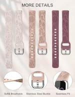 Minyee Fitbit Luxe Bantları ile Uyumlu 3 Paket Kadınlar için Yumuşak Silikon Çiçek Oymalı Spor Kayış Karahindiba Bileklik Yedek Fitbit Luxe Saat Bantları/Luxe Special Edition Fitness Takip Cihazı
