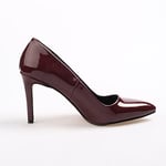 Mio Gusto Basic Bordo Rugan Kadın Stiletto Topuklu Ayakkabı