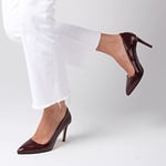 Mio Gusto Basic Bordo Rugan Kadın Stiletto Topuklu Ayakkabı