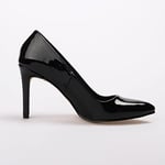 Mio Gusto Basic Siyah Rugan Kadın Stiletto Topuklu Ayakkabı