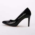 Mio Gusto Basic Siyah Rugan Kadın Stiletto Topuklu Ayakkabı