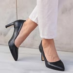 Mio Gusto Beliz Hakiki Deri Siyah Stiletto
