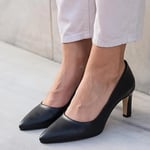 Mio Gusto Beliz Hakiki Deri Siyah Stiletto