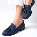 Mio Gusto Iris Lacivert Süet Oxford Ayakkabı