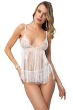 Miorre Önden Açılabilir Püsküllü Dantelli Babydoll Takım