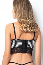 Miorre Push-Up Dolgulu Çizgili Dantelli Büstiyer