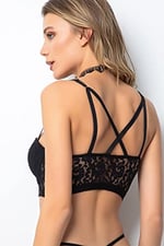 Miorre Push-Up Dolgulu Dantelli Çapraz Askılı Fermuarlı Büstiyer