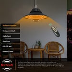 MirKraft Elirg R.C LED Işıklı Elektrikli Isıtıcı, 2000 W, Uzaktan Kumandalı, İki Isıtma Kademesi, IP45, Balkon Isıtıcısı, Çadır Isıtıcısı, Kış Bahçesi Isıtıcısı, Karbon Kızılötesi Isıtıcı (Elirg R.C)