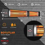 MirKraft Square 2800 watt Elektrikli ısıtıcı, IP45, Led Gösterge, Uzaktan Kumandalı Duvar Isıtıcısı (Square)