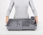 Miss Collection Açılır Kapanır Bulaşıklık Tabaklık, Su Tahliye Oluklu ve Çatal Bıçak Kurutmalıklı-Modern Tasarım Plastik (Gri)