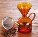 Miter Premium Amber Borosilikat Cam Kahve Demleme Sürahisi 600ml Isıya Dayanıklı Chemex Tarzı Manuel Kahve Demliği Filtre Aparatlı Şık Tasarım