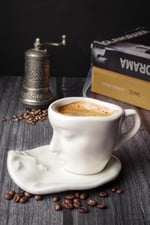 Mithra Life 2 Adet 110 ML Yüz Şekilli Seramik Beyaz Türk Kahvesi Fincan Takımı MIT1080 - Seçenekler: 1 ADET, 2 ADET, Modern, 110 ML, 260 ML