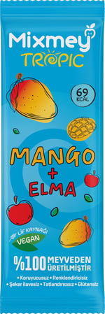 Mixmey Mango Meyve Barı 12 Adet | Sağlıklı Atıştırmalıklar – Vegan, Glutensiz, Koruyucusuz (20GR X 12 ADET)