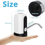 MJIYA 2,5 litre su sebili, Dağıtıcı De Agua para Botellon, evrensel su şişesi pompası, şalterli ve USB, kamp, mutfak, atölye, garaj için (beyaz)