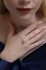 MM Madam Matmazel Tek Taşlı Kalp Elmas Model Kolye, 925 Ayar Gümüş, Kadın, Kız, Arkadaş, Takı, Sertifikalı, Hediye