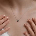 MM Madam&Matmazel Kadın Modası Elmas Kesim Beyaz ZirkonTek Taş Kalp Kolye, 925 Ayar Gümüş, Anneler Günü, Kız, Arkadaş Hediyeli Ürün