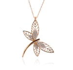 MM Madam&Matmazel Kadın Modası Madam Matmazel Yusufçuk Rose Kolye, Kübik Zirkon (CZ) 925 Ayar Gümüş, Dragonfly, Kız, Arkadaş, Anne, Hediye