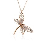 MM Madam&Matmazel Kadın Modası Madam Matmazel Yusufçuk Rose Kolye, Kübik Zirkon (CZ) 925 Ayar Gümüş, Dragonfly, Kız, Arkadaş, Anne, Hediye