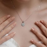 MM Madam&Matmazel Kadın Modası Madam Matmazel Elmas Model Zirkon Minimal Kolye, Rodyum Kaplama, 925 Ayar Gümüş, Hediyelik