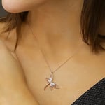 MM Madam&Matmazel Kadın Modası Madam Matmazel Yusufçuk Rose Kolye, Kübik Zirkon (CZ) 925 Ayar Gümüş, Dragonfly, Kız, Arkadaş, Anne, Hediye