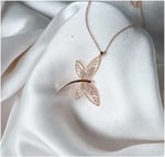 MM Madam&Matmazel Kadın Modası Madam Matmazel Yusufçuk Rose Kolye, Kübik Zirkon (CZ) 925 Ayar Gümüş, Dragonfly, Kız, Arkadaş, Anne, Hediye