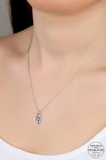 MM Madam&Matmazel Kadın Modası Sertifikalı Swarovski Beyaz Zirkon Tek Taşlı Kalp İmza Tasarım Kolye, 925 Ayar Gümüş, Sertifikalı, Kadın, Kız, Arkadaş, Anne, Hediye