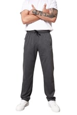 MMETALIC Antrasit Erkek Düz Paça Cep Fermuar Detaylı Rahat Kesim Eşofman Altı (ANTRASİT/S)