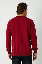 MMETALIC Erkek Bordo Basic Bisiklet Yaka Sweatshirt