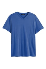 MMETALIC Erkek Pamuklu Kısa Kollu V Yaka T-shirt