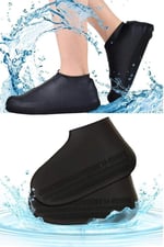 Mobee Siyah Renk Kir Su Geçirmez Kaymaz Ayakkabı Kılıfı Yağmur Koruyucu Silikon Kılıf (34-39)