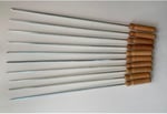 Mobilreyon - 5 Adet Ahşap Saplı Kare Şiş Boy:55Cm,Kalınlık:4Mm Tahta Saplı Kuşbaşı Ciğer Tavuk Şişi